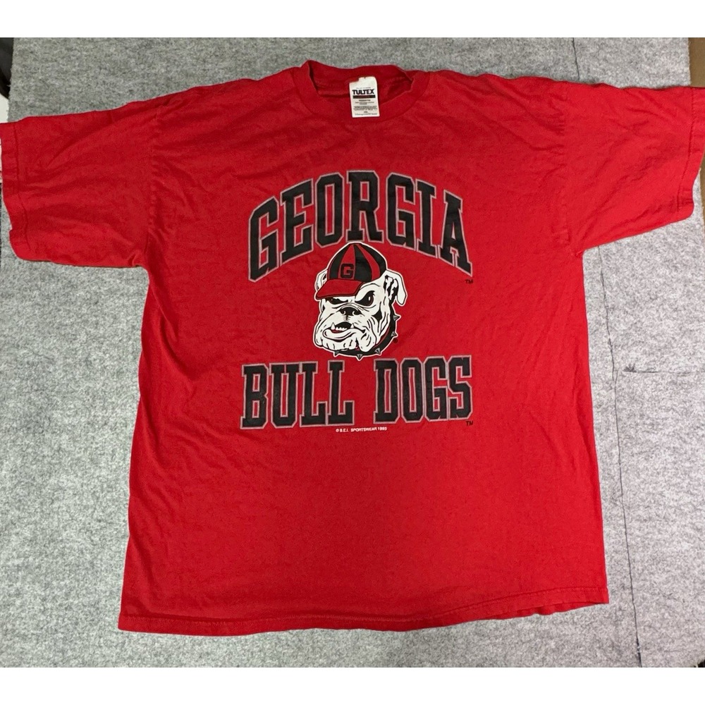 Vintage 1995 Georgia Bulldogs Red T-Shirt 2XL Tultex UGA Dawgs College Football